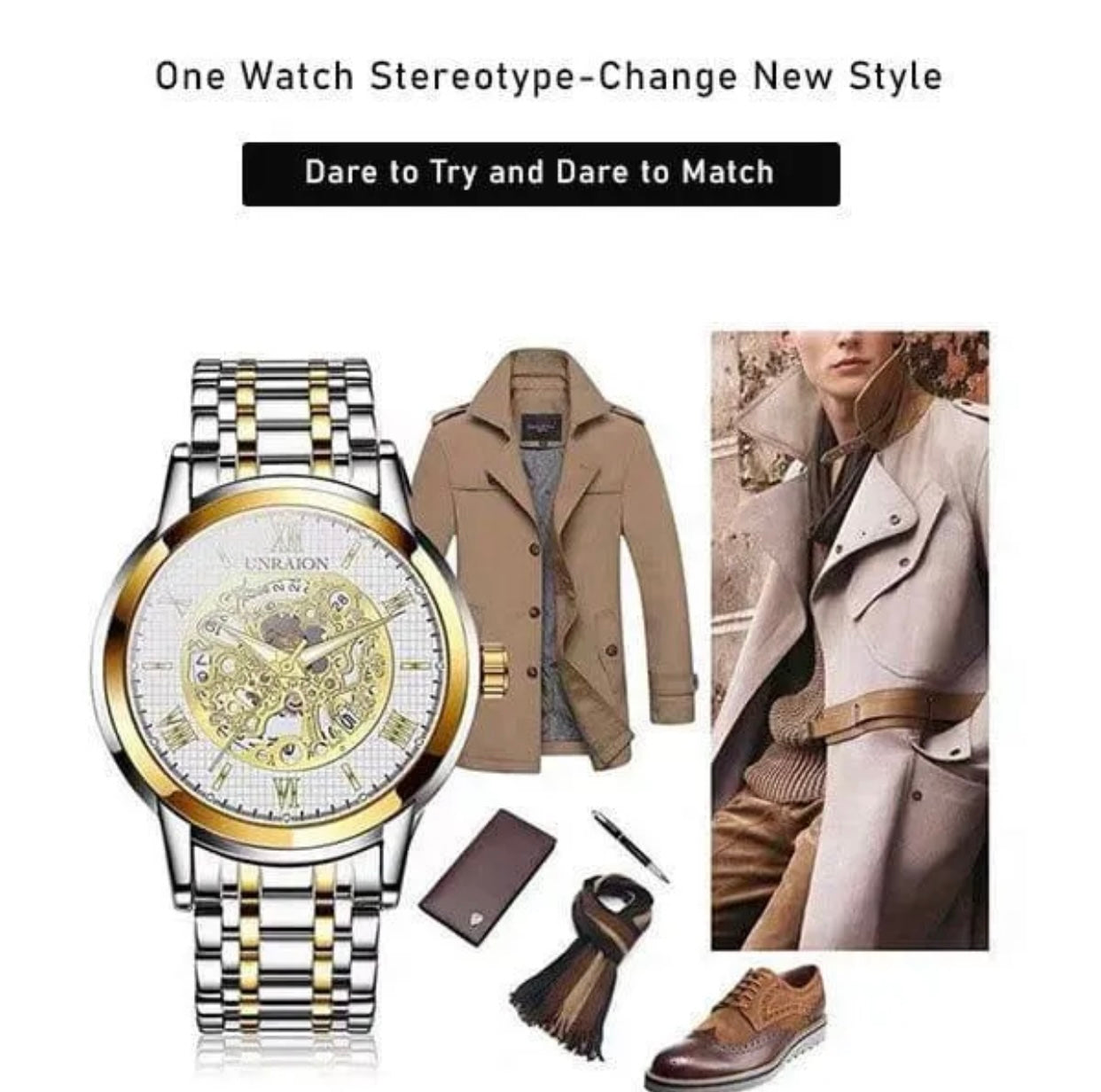 Stainless Steel Two Tone Imported Unraion Branded Watch