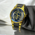 Men's Luxury Watch - 1 Pc Stainless Steel Chain Strap in Black and Golden