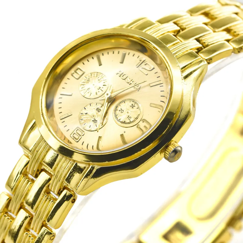 Explosive large dial atmospheric men's watch simple fashion golden business men's steel band watches gift watches wholesale