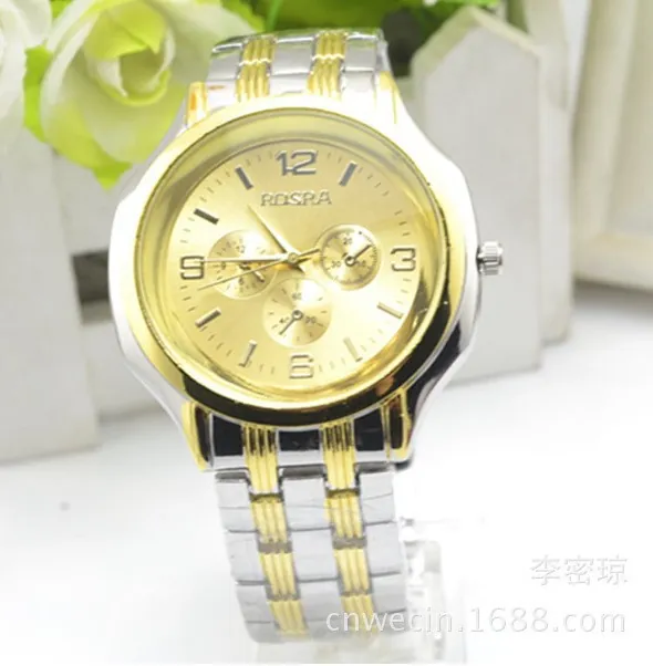 Explosive large dial atmospheric men's watch simple fashion golden business men's steel band watches gift watches wholesale