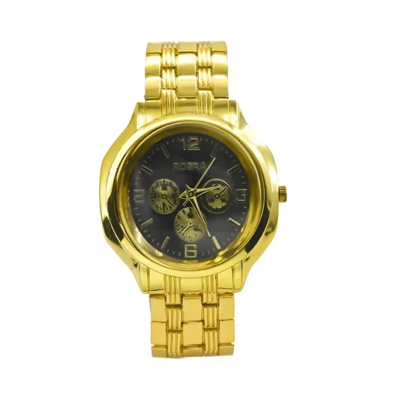 Explosive large dial atmospheric men's watch simple fashion golden business men's steel band watches gift watches wholesale