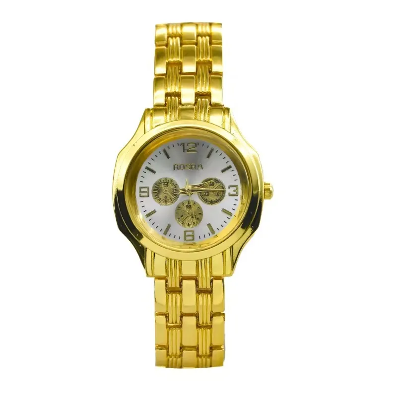 Explosive large dial atmospheric men's watch simple fashion golden business men's steel band watches gift watches wholesale