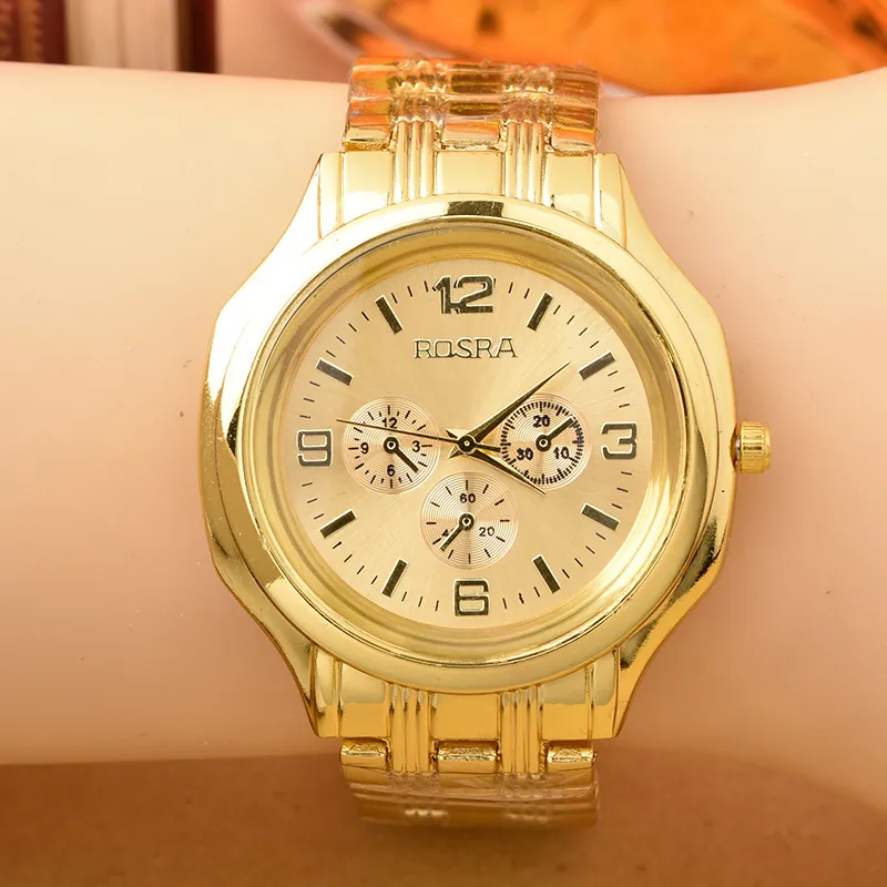 Explosive large dial atmospheric men's watch simple fashion golden business men's steel band watches gift watches wholesale