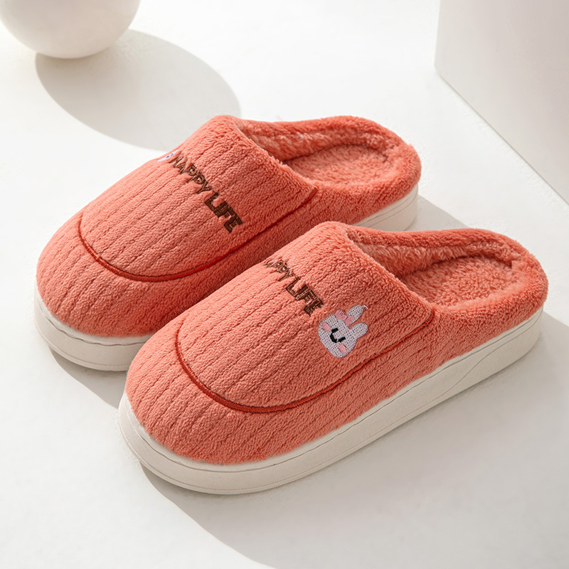 Autumn and Winter Cotton Slippers Women's Home Indoor Warm Plush Thickened Couple's Lightweight Outdoor Cotton Shoes Moon Shoes