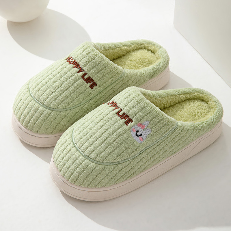 Autumn and Winter Cotton Slippers Women's Home Indoor Warm Plush Thickened Couple's Lightweight Outdoor Cotton Shoes Moon Shoes
