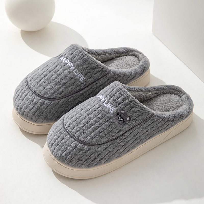 Autumn and Winter Cotton Slippers Women's Home Indoor Warm Plush Thickened Couple's Lightweight Outdoor Cotton Shoes Moon Shoes
