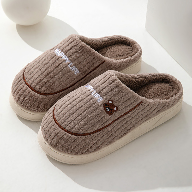 Autumn and Winter Cotton Slippers Women's Home Indoor Warm Plush Thickened Couple's Lightweight Outdoor Cotton Shoes Moon Shoes