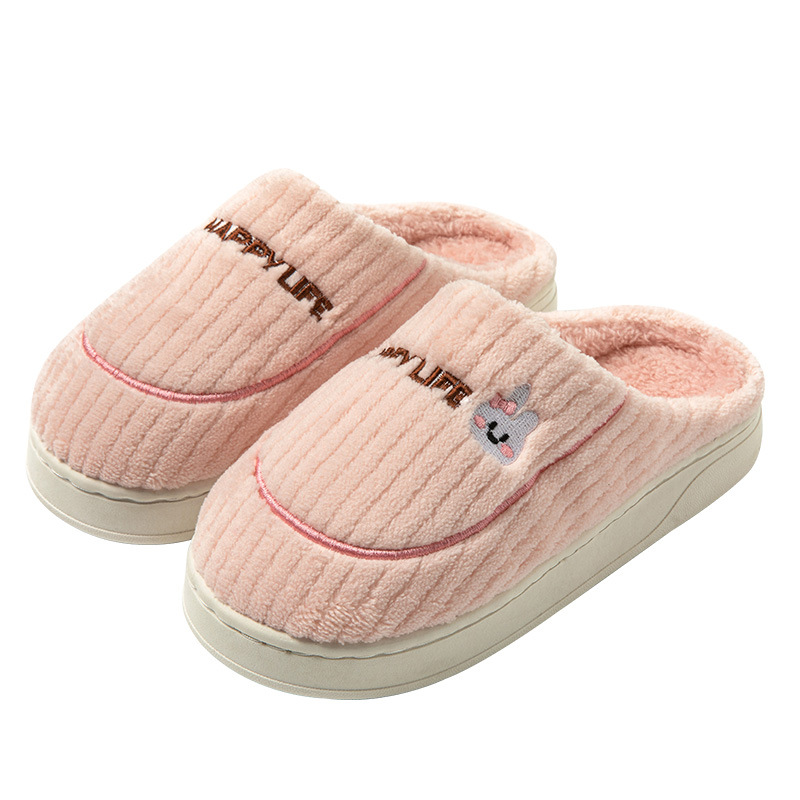 Autumn and Winter Cotton Slippers Women's Home Indoor Warm Plush Thickened Couple's Lightweight Outdoor Cotton Shoes Moon Shoes